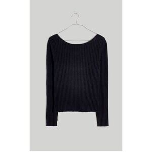 Madewell Open Back Black Ribbed Women's Sweater